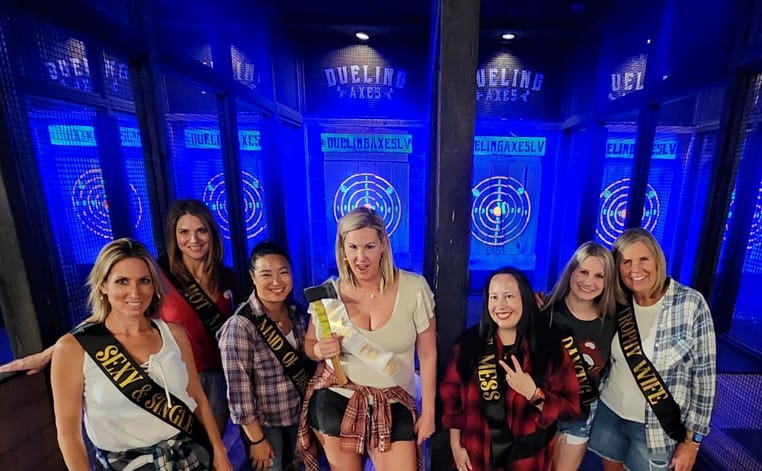 Small Bachelorette Party At Dueling Axes Las Vegas